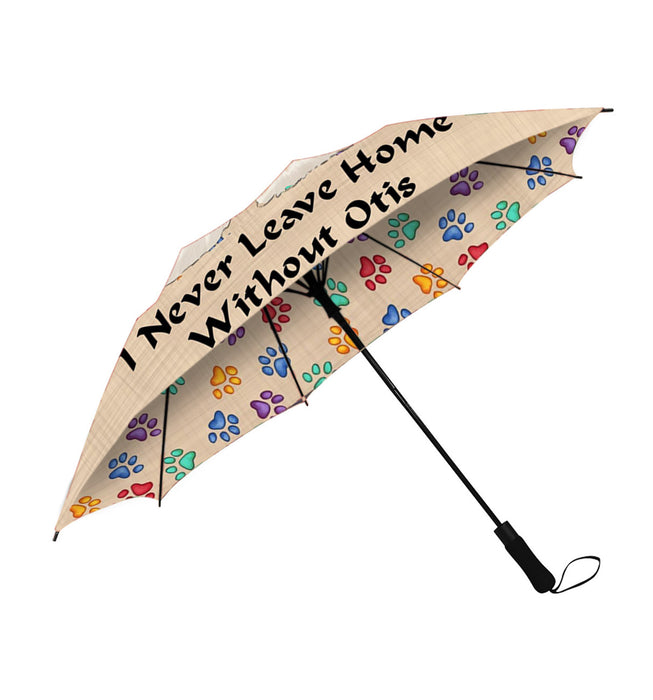 Custom Pet Name Personalized I never Leave Home Lhasa Apso Dog Semi-Automatic Foldable Umbrella