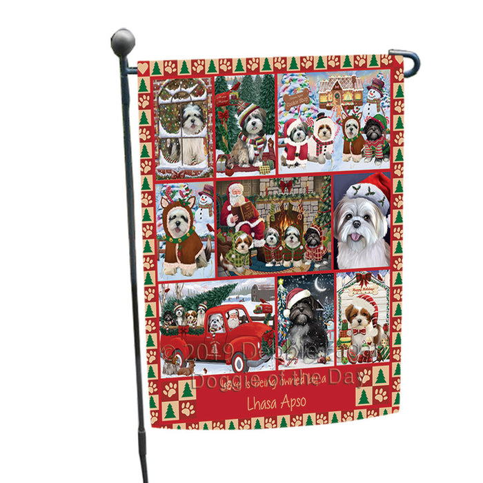 Love is Being Owned Christmas Lhasa Apso Dogs Garden Flag GFLG65907