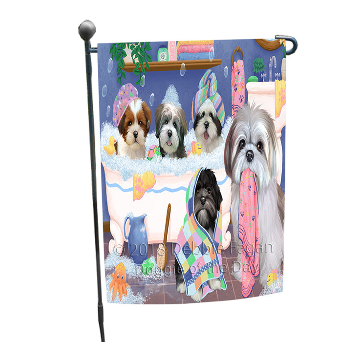 Rub A Dub Dogs In A Tub Lhasa Apsos Dog Garden Flag GFLG57428