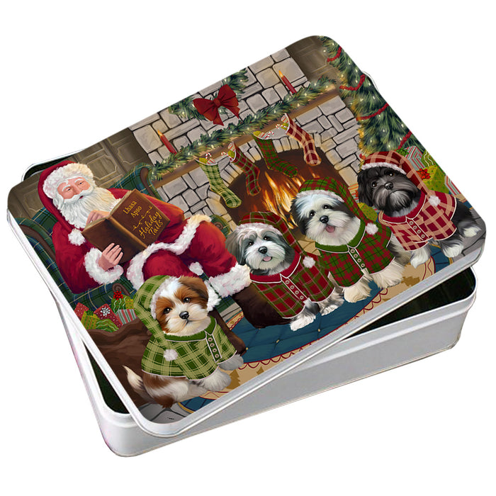Christmas Cozy Holiday Tails Lhasa Apsos Dog Photo Storage Tin PITN55078