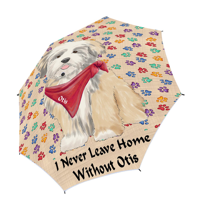 Custom Pet Name Personalized I never Leave Home Lhasa Apso Dog Semi-Automatic Foldable Umbrella