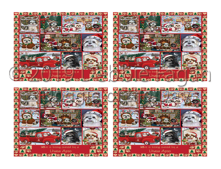 Love is Being Owned Christmas Lhasa Apso Dogs Placemat