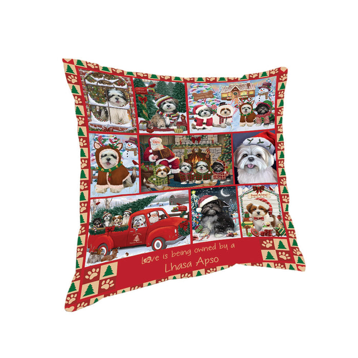Love is Being Owned Christmas Lhasa Apso Dogs Pillow PIL85804