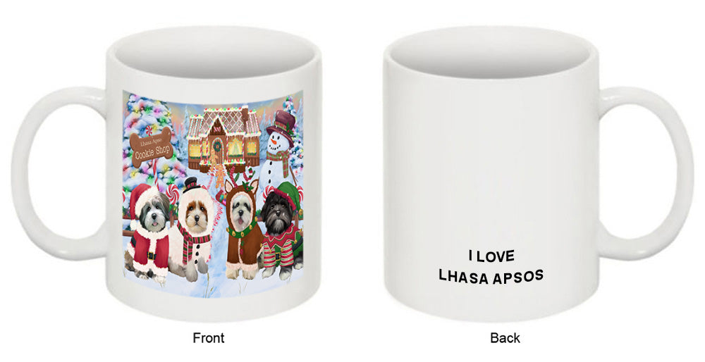 Holiday Gingerbread Cookie Shop Lhasa Apsos Dog Coffee Mug MUG51809