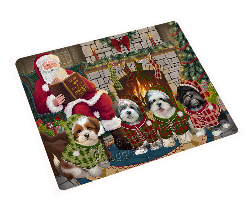 Christmas Cozy Holiday Tails Lhasa Apsos Dog Magnet MAG70542 (Small 5.5" x 4.25")