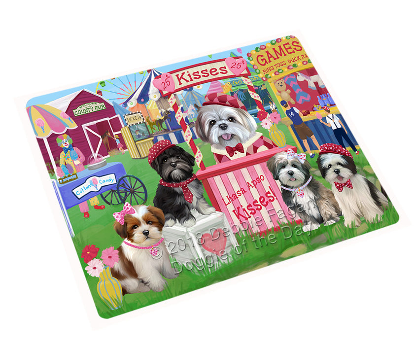 Carnival Kissing Booth Lhasa Apsos Dog Magnet MAG72852 (Small 5.5" x 4.25")