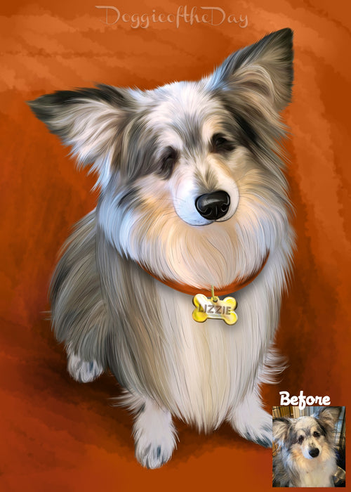 Digital Painting PERSONALIZED PET PORTRAIT! Custom Pet Dog or Cat Art