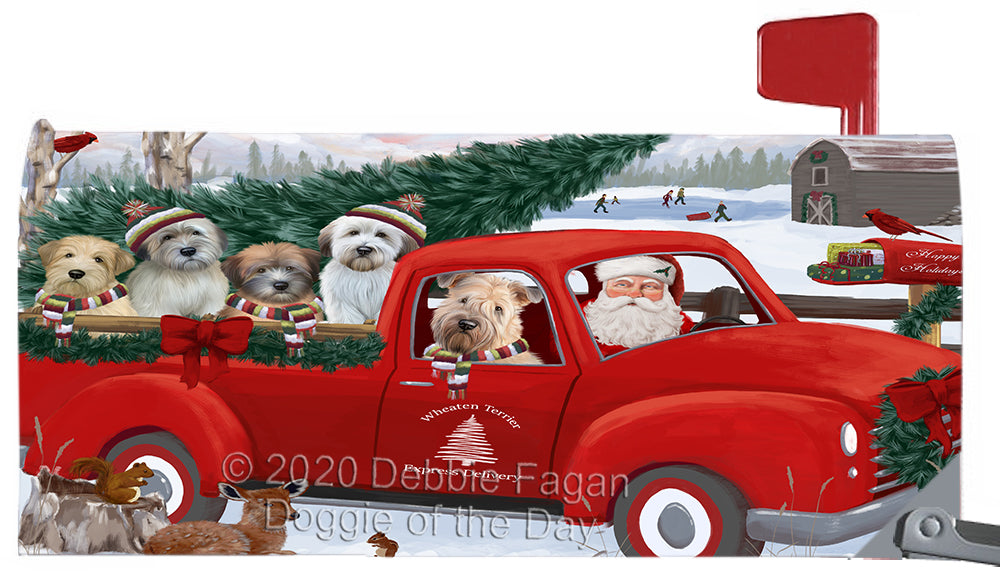Magnetic Mailbox Cover Christmas Santa Express Delivery Wheaten Terriers Dog MBC48363