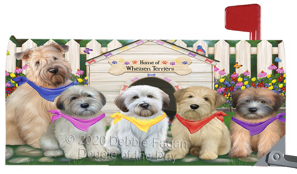 Spring Dog House Wheaten Terrier Dogs Magnetic Mailbox Cover MBC48687