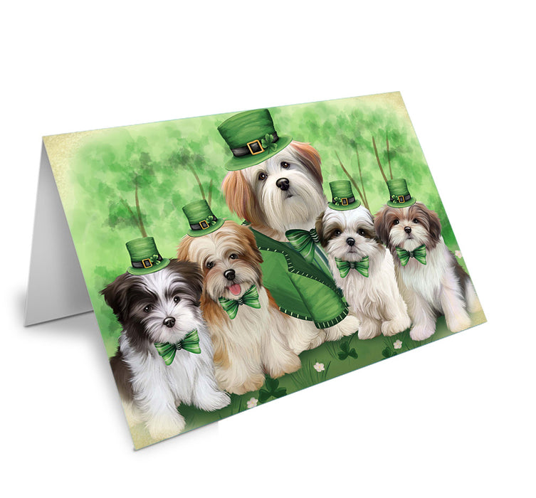 St. Patricks Day Irish Portrait Malti Tzus Dog Handmade Artwork Assorted Pets Greeting Cards and Note Cards with Envelopes for All Occasions and Holiday Seasons GCD52025