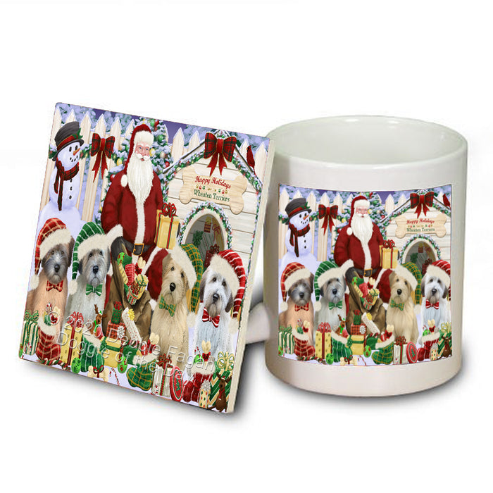 Christmas Dog House Wheaten Terriers Dog Mug and Coaster Set MUC52604