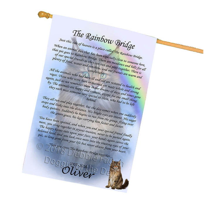 Rainbow Bridge Maine Coon Cat House Flag FLG56185