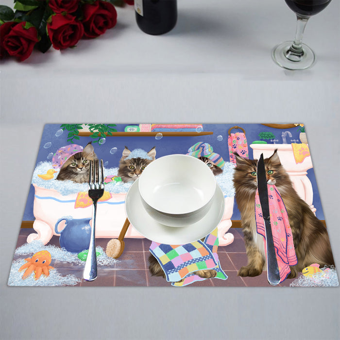 Rub A Dub Dogs In A Tub Maine Coon Cats Placemat