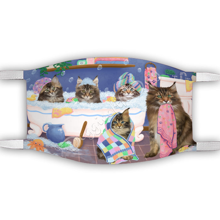Rub A Dub Dogs In A Tub  Maine Coon Cats Face Mask FM49519
