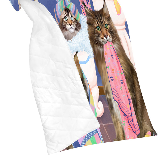 Rub A Dub Dogs In A Tub Maine Coon Cats Quilt