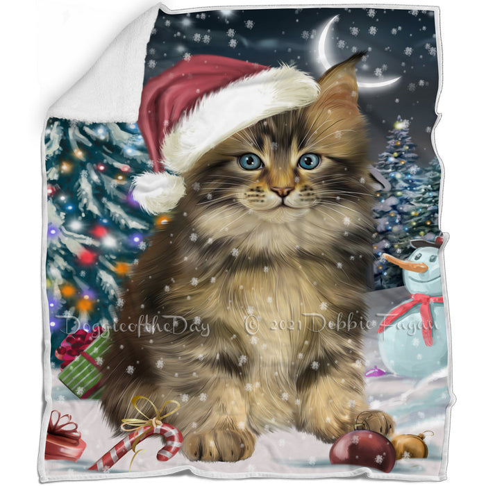 Have a Holly Jolly Christmas Maine Coon Cat Blanket BLNKT143583
