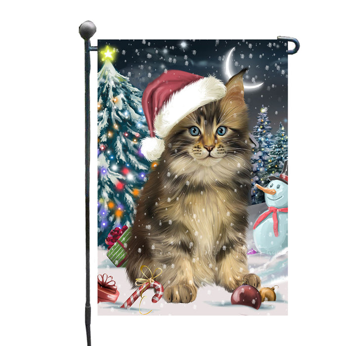 Have a Holly Jolly Christmas Maine Coon Cat Garden Flags Outdoor Decor for Homes and Gardens Double Sided Garden Yard Spring Decorative Vertical Home Flags Garden Porch Lawn Flag for Decorations