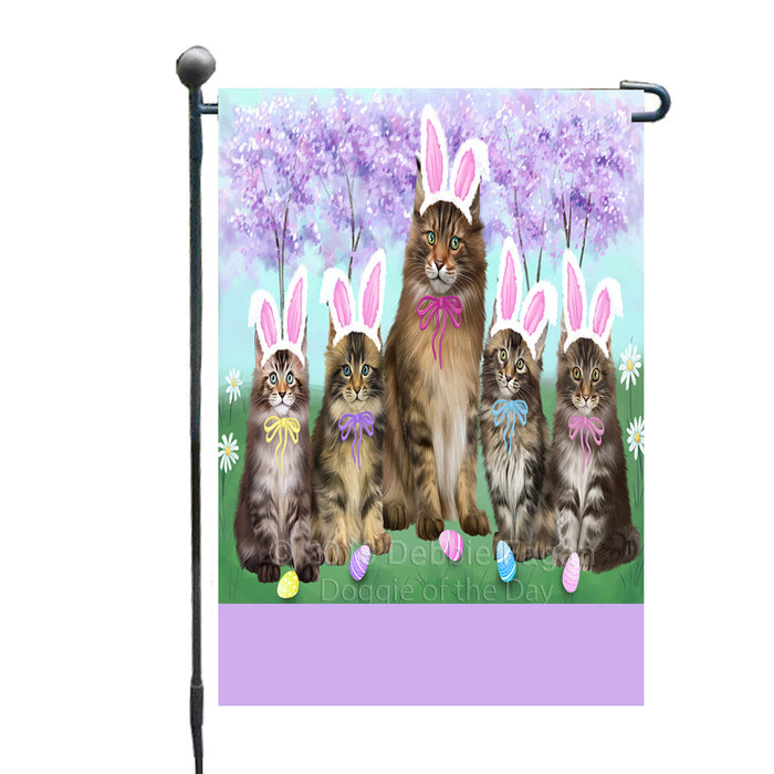 Personalized Easter Holiday Maine Coon Cats Custom Garden Flags GFLG-DOTD-A58914