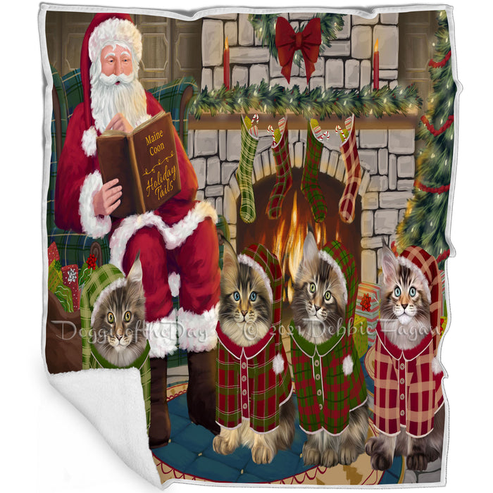Christmas Cozy Holiday Tails Maine Coon Cats Blanket BLNKT115644
