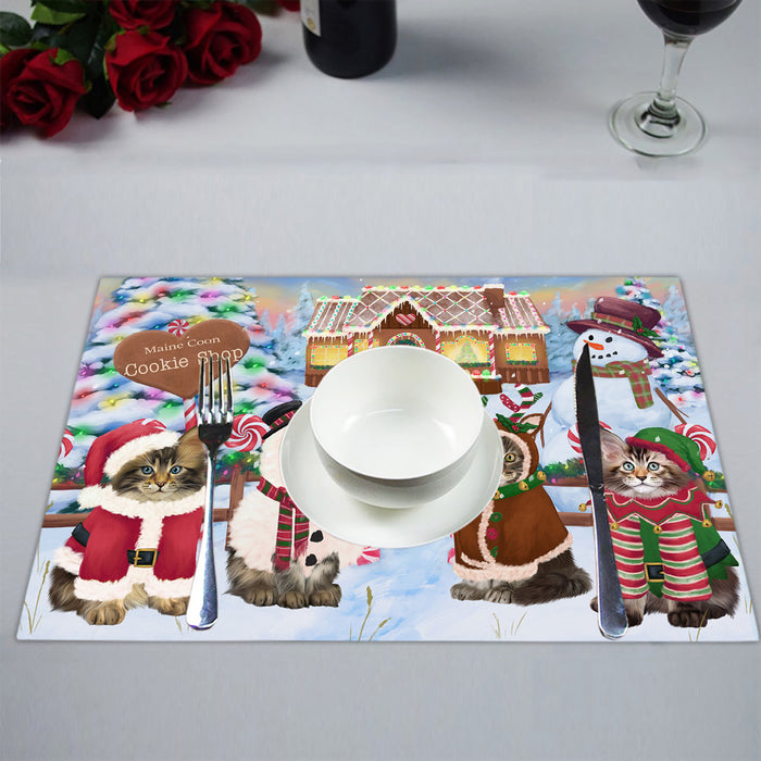 Holiday Gingerbread Cookie Maine Coon Cats Placemat