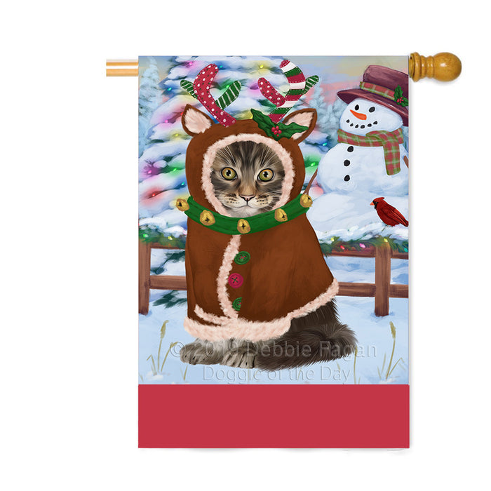 Personalized Gingerbread Candyfest Maine Coon Cat Custom House Flag FLG63874