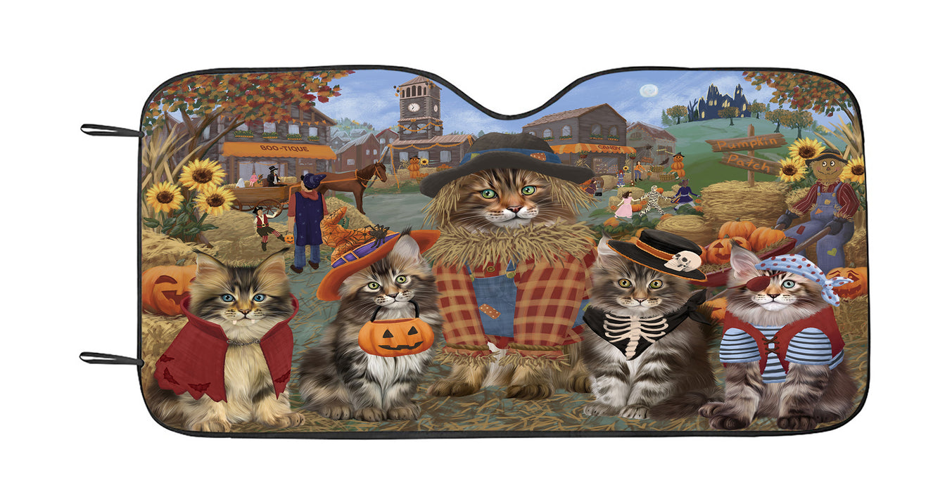 Halloween 'Round Town Maine Coon Cats Car Sun Shade
