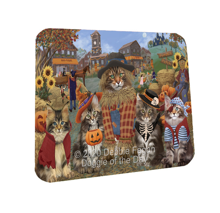 Halloween 'Round Town Maine Coon Cats Coasters Set of 4 CSTA57949