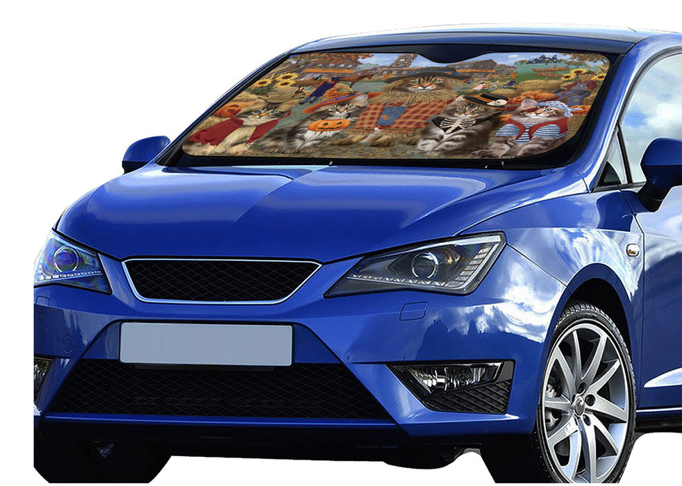 Halloween 'Round Town Maine Coon Cats Car Sun Shade
