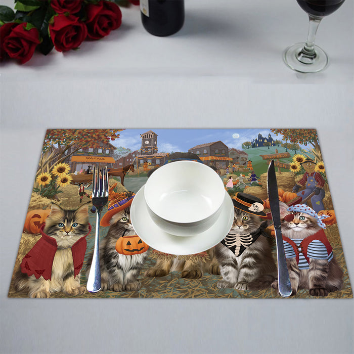 Halloween 'Round Town Maine Coon Cats Placemat
