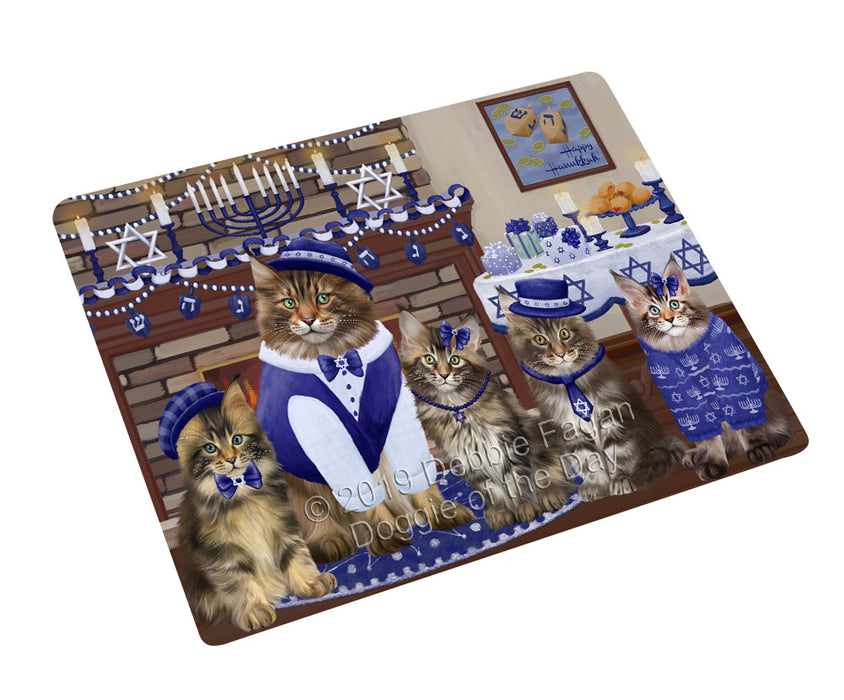 Happy Hanukkah Family and Happy Hanukkah Both Maine Coon Cats Magnet MAG77692 (Small 5.5" x 4.25")
