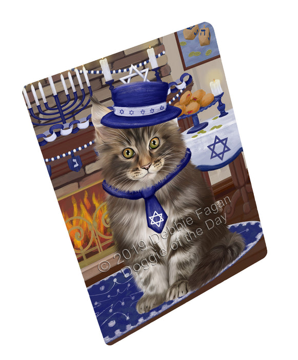 Happy Hanukkah Family and Happy Hanukkah Both Maine Coon Cat Magnet MAG77524 (Small 5.5" x 4.25")