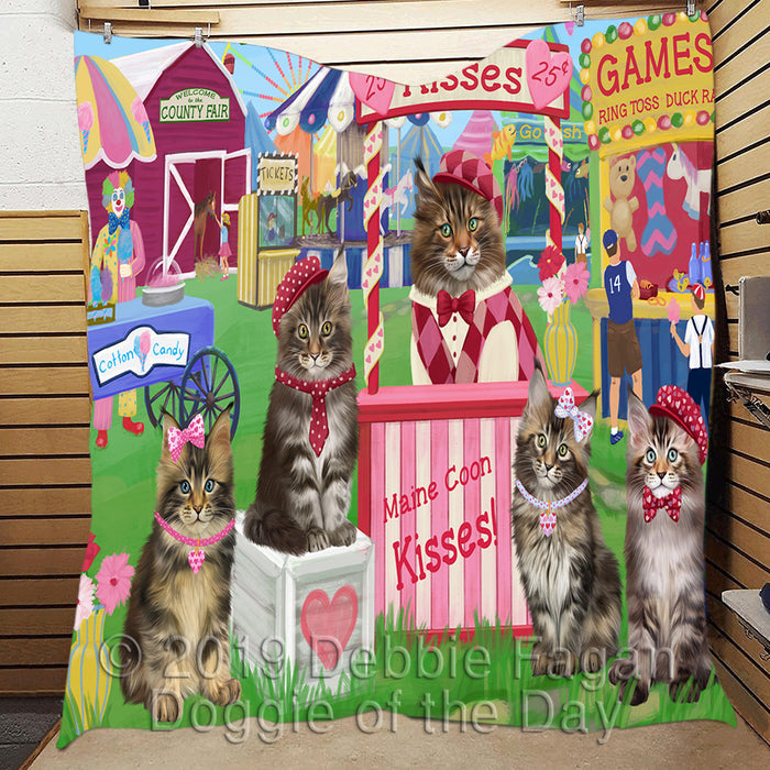 Carnival Kissing Booth Maine Coon Cats Quilt