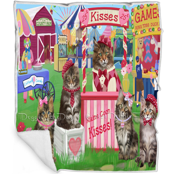 Carnival Kissing Booth Maine Coon Cats Blanket BLNKT122574