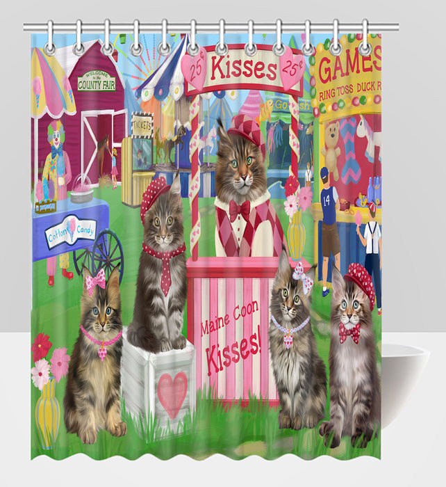 Carnival Kissing Booth Maine Coon Cats Shower Curtain