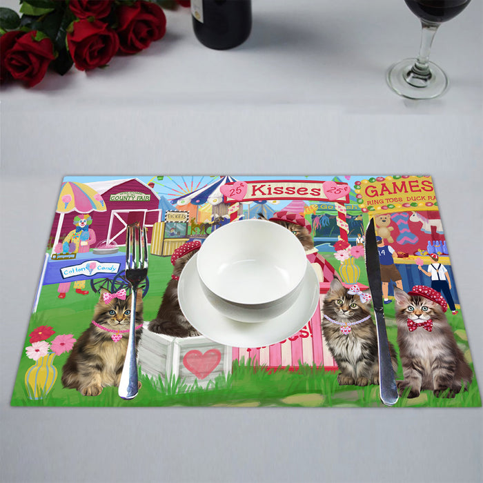 Carnival Kissing Booth Maine Coon Cats Placemat