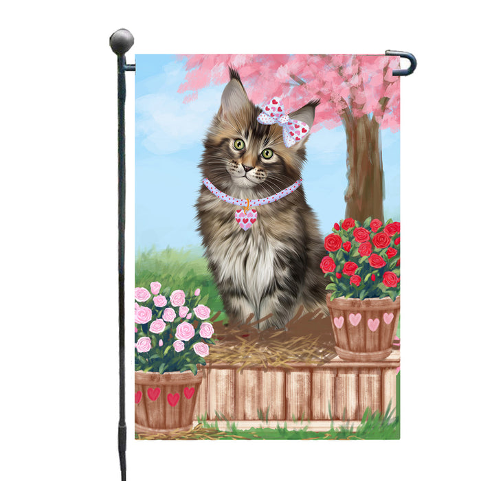 Personalized Rosie 25 Cent Kisses Maine Coon Cat Custom Garden Flag GFLG64740