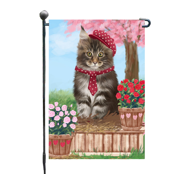 Personalized Rosie 25 Cent Kisses Maine Coon Cat Custom Garden Flag GFLG64741