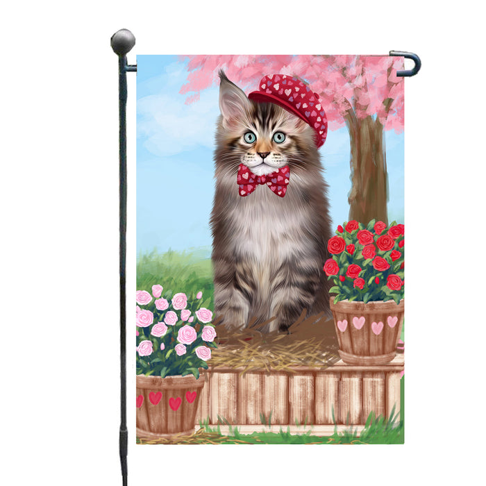 Personalized Rosie 25 Cent Kisses Maine Coon Cat Custom Garden Flag GFLG64742