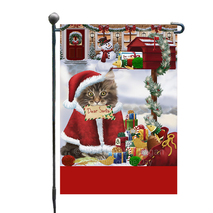 Personalized Happy Holidays Mailbox Maine Coon Cat Christmas Custom Garden Flags GFLG-DOTD-A59947