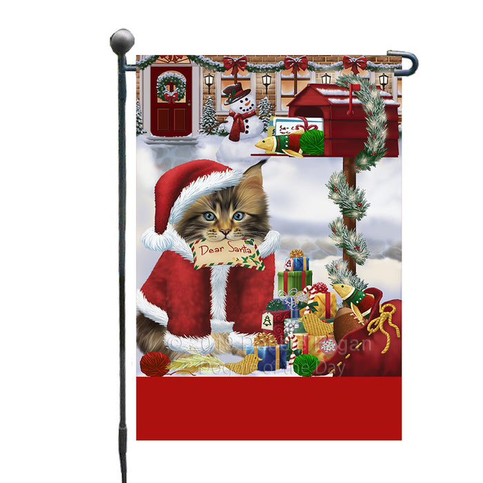 Personalized Happy Holidays Mailbox Maine Coon Cat Christmas Custom Garden Flags GFLG-DOTD-A59948