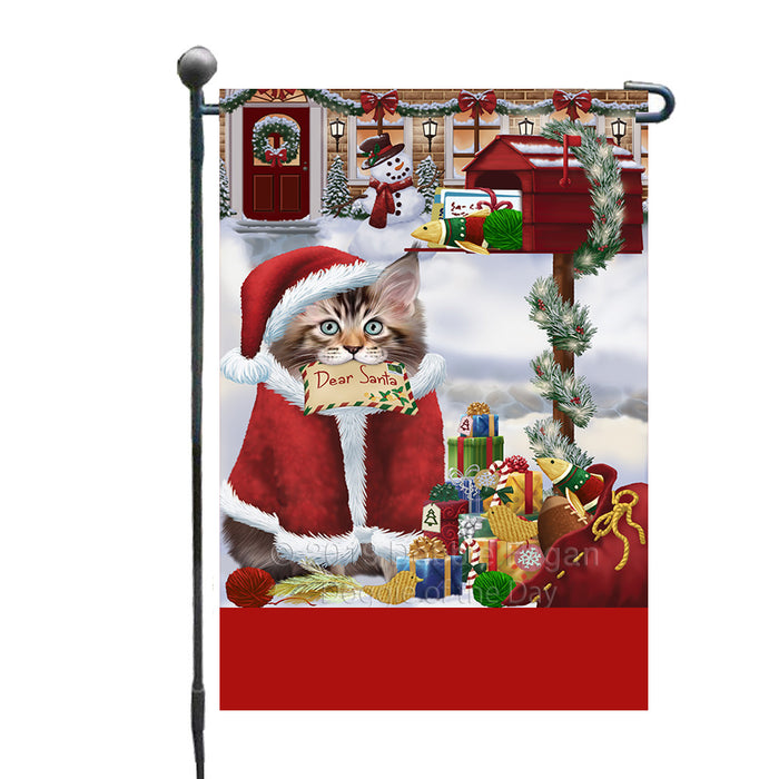 Personalized Happy Holidays Mailbox Maine Coon Cat Christmas Custom Garden Flags GFLG-DOTD-A59949