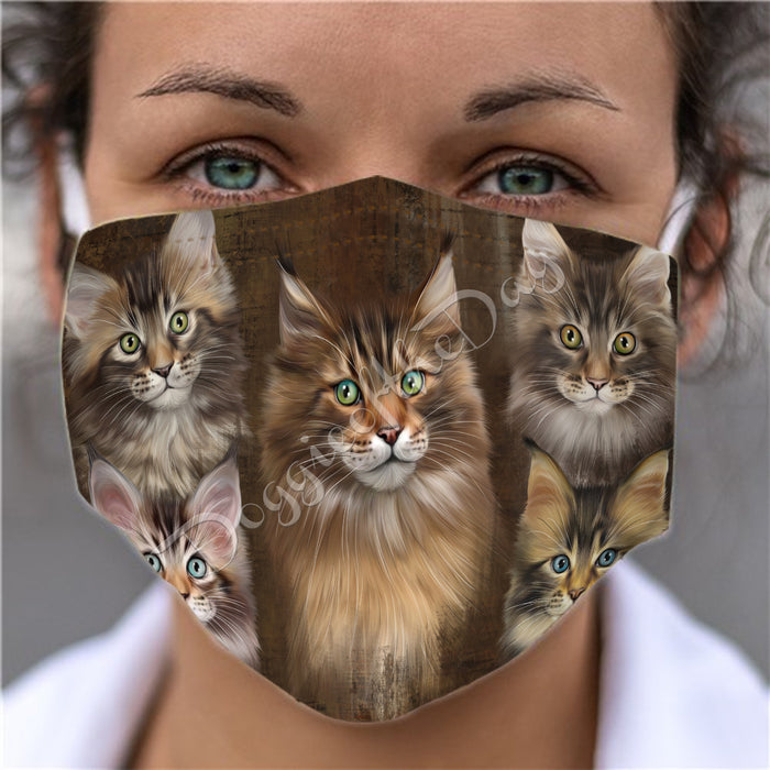 Rustic Maine Coon Cats Face Mask FM50069