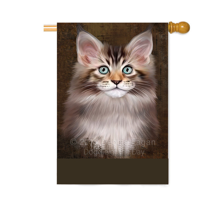 Personalized Rustic Maine Coon Cat Custom House Flag FLG64639