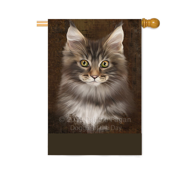 Personalized Rustic Maine Coon Cat Custom House Flag FLG64640