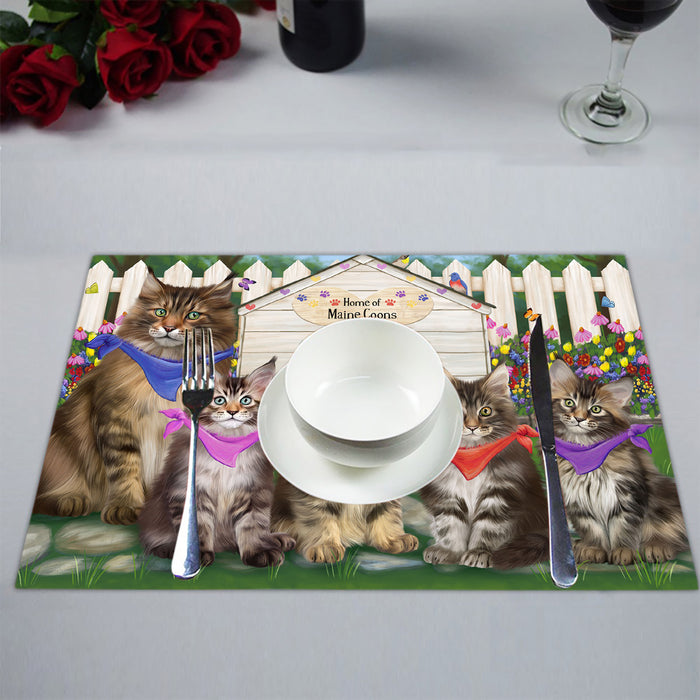 Spring Dog House Maine Coon Cats Placemat