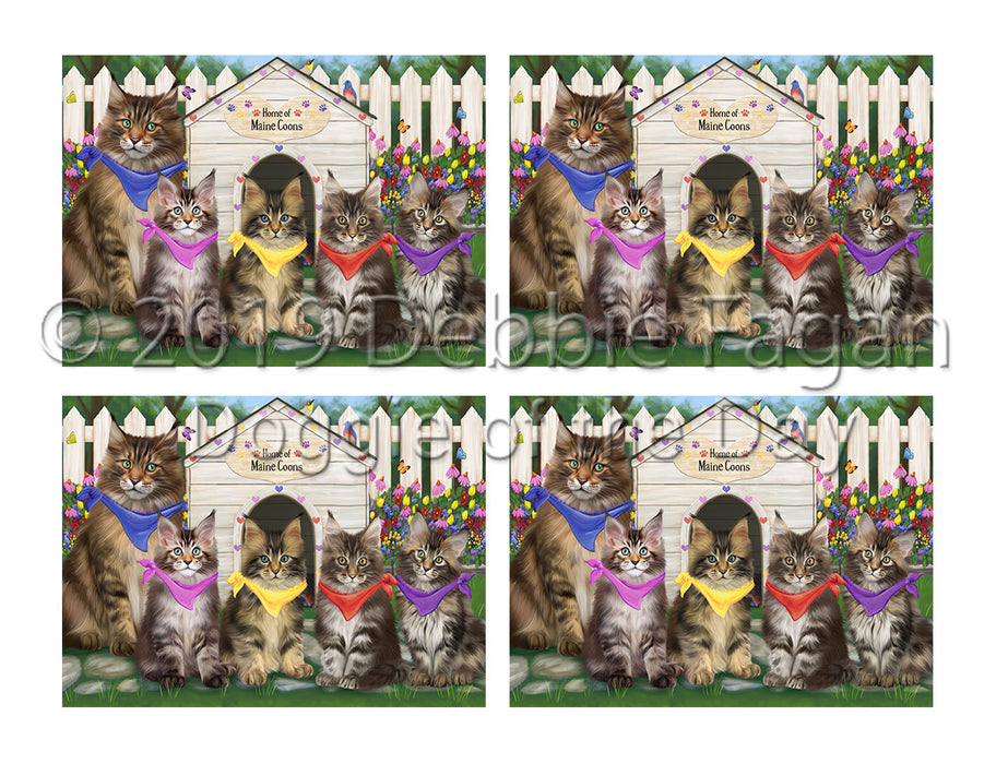 Spring Dog House Maine Coon Cats Placemat