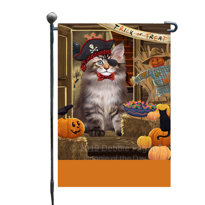 Personalized Enter at Own Risk Trick or Treat Halloween Maine Coon Cat Custom Garden Flags GFLG-DOTD-A59638