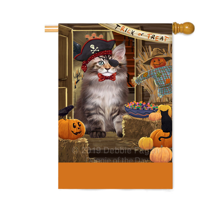 Personalized Enter at Own Risk Trick or Treat Halloween Maine Coon Cat Custom House Flag FLG-DOTD-A59694