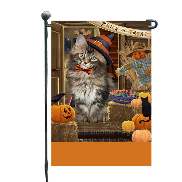Personalized Enter at Own Risk Trick or Treat Halloween Maine Coon Cat Custom Garden Flags GFLG-DOTD-A59640