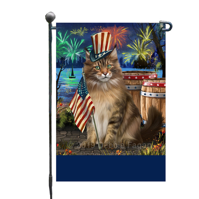 Personalized 4th of July Firework Maine Coon Cat Custom Garden Flags GFLG-DOTD-A57975